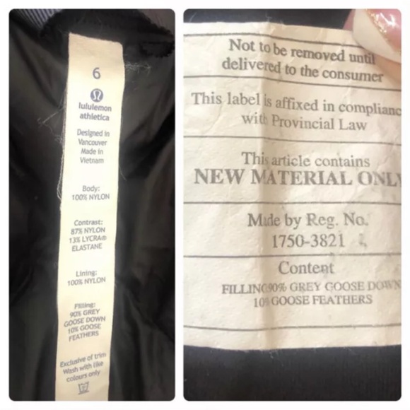 LULULEMON DOWN FOR A RUN JACKET Black Original Release SIZE 4,6 - Picture 9 of 11